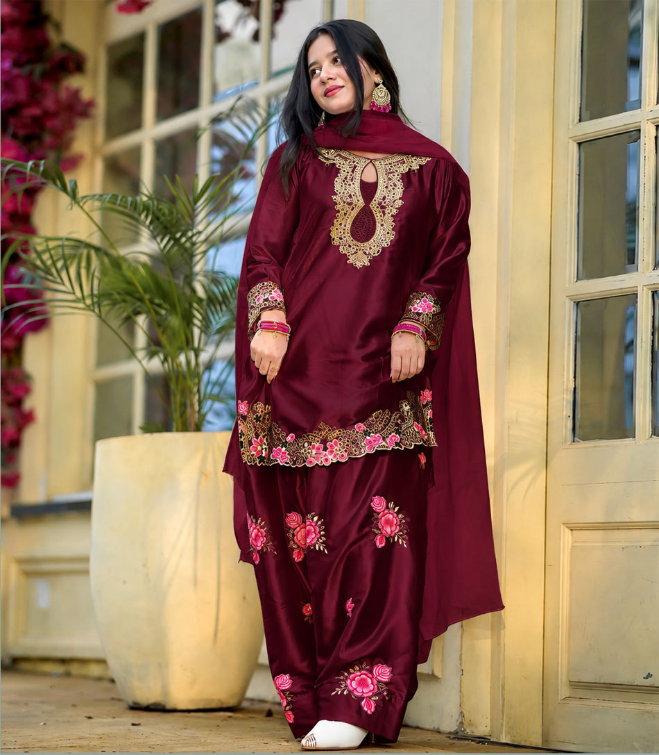 Pakistani Elite Design Party Wear (CK-10C) Merun